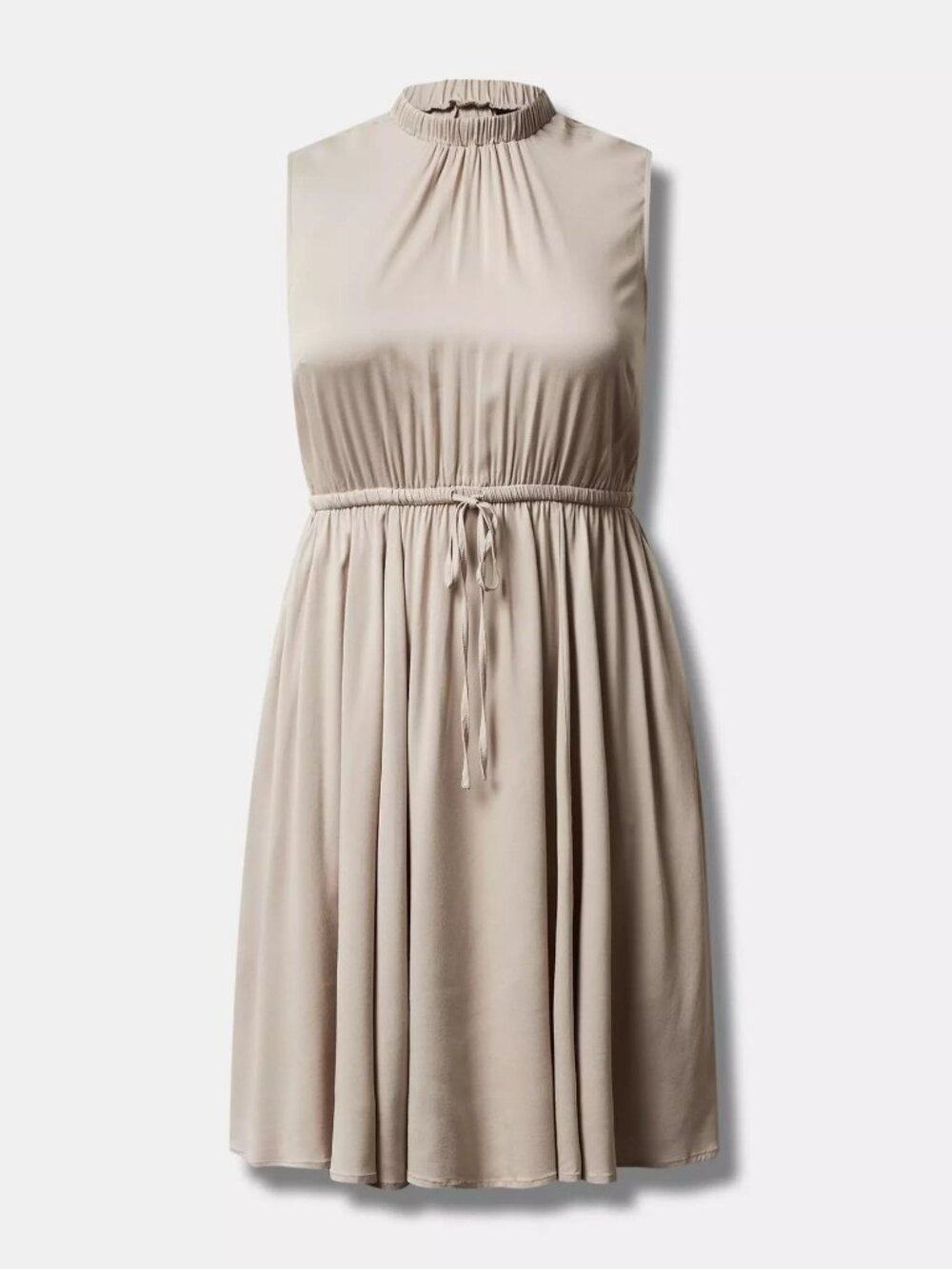 Torrid Mini Stretch Challis Hi‑Low Dress – Size 2 – Olivine (Tan)